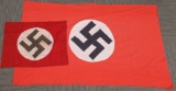 WWII NAZI GERMAN NSDAP FLAG OR BANNER LOT OF 2 WW2
