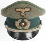 WWII NAZI GERMAN JÄGER OFFICER'S VISOR CAP WW2