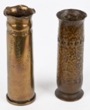 WWI & WWII NAZI GERMAN TRENCH ART SHELL VASE LOT 2
