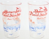 WWII US PATRIOTIC REMEMBER PEARL HARBOR GLASSES