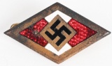 WWII NAZI GOLDEN HITLER YOUTH MEMBER'S HONOR BADGE