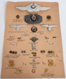 WWII NAZI GERMAN EAGLE HAT WREATH LOT W CYPHERS