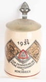 WWII NAZI GERMAN RAD COMMEMORATIVE STEIN WW2