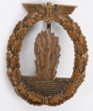 WWII NAZI GERMAN MINESWEEPER'S WAR BADGE WW2