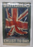 WW1 BRITISHERS ENLIST TO-DAY GUY LIPSCOMBE WWI