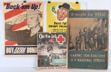 WWII US PROPAGANDA ANTI AXIS POSTER LOT OF 4 WW2