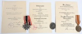 WWII NAZI GERMAN RAD MEDAL GROUPING W/ DOCUMENTS