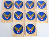WWII US AIR CORPS FLIGHT JACKET DECAL LOT OF 10