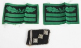 WWII WAFFEN SS OFFICER COLLAR TAB & RANK INSIGNIA