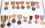 WWI & WWII VICTORY MEDAL LOT US BRITISH FRENCH WW1
