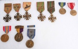WWI & WWII MEDAL LOT CROIX DE GUERRE STATE SERVICE