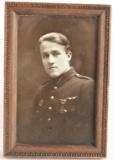WW1 FRENCH PILOT FRAMED SIGNED PHOTO WWI