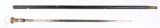 WOOD SWORD CANE WITH GLASS POMMEL