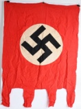 WWII NAZI GERMAN FLAG W COGGED BOTTOM NSDAP WW2