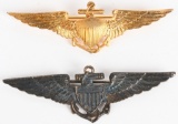 1920's US NAVAL AVIATOR PILOT WINGS LOT OF 2