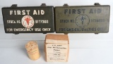 WWII US ARMY FIRST AID KIT ITEMS INCLUDING KITS