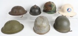 WW1 & WWII US & FRENCH HELMET LOT OF 7 HELMETS WW2