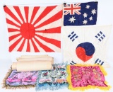 WWII US KOREAN JAPANESE LOT FLAGS MAPS PLUS WW2