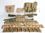 WWI & WWII FIELD GEAR LOT THOMPSON AND SHOTGUN