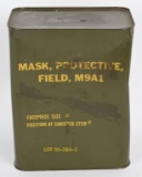 WW2 GAS MASK CHEMICAL BIOLOGICAL ARMY MARINES M9A1