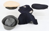 4 PC COLLECTION RARE WWII NAVY + COAST GUARD HATS