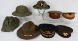 WWI WWII VIETNAM HEADGEAR LOT VISOR & BOONIE HATS