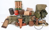 LARGE LOT OF WWII FIELD GEAR AMMO TOOLS WW2