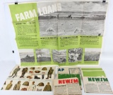WWII US NEWSMAP POSTER LOT of 13 WW2