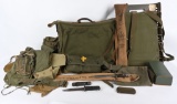LARGE LOT OF MILITARY FIELD GEAR LOT MEDIC KNIVES