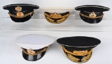 5 USSR SOVIET RUSSIAN OFFICER PEAKED CAPS