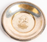 WWII SILVER PLATE WITH WAFFEN SS SOLDIER WW2