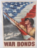 WWII US TO HAVE AND TO HOLD WAR BOND POSTER WW2