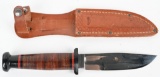 US WWII ERA KINFOLKS KNIFE AND SHEATH MINT WW2