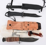 MILITARY FIGHTING KNIFE LOT USN SEAL KNIFE PILOT