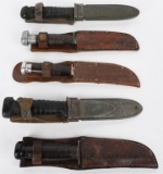 WWII US FIGHTING KNIFE LOT OF 5 USN MKI PLUS WW2