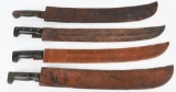 WWII US ARMY COLLINS MACHETE LOT OF 4 W SCABBARDS