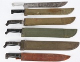 US MILITARY MACHETE LOT OF 6 COLLINS BARTEAUX WW2