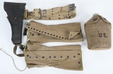 WWII US ARMY FIELD GEAR LOT HOLSTER AMMO BELT WW2