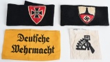 WWII NAZI GERMAN INSIGNIA LOT ARMBANDS NSDAP WW2
