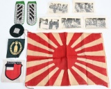 WW2 NAZI & JAPANESE LOT OF MILITARIA FLAG INSIGNIA