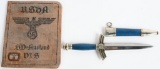 WWII LUFTWAFFE MINIATURE DAGGER SS SD ID CARD WW2