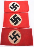 WWII NAZI GERMAN NSDAP ARMBAND LOT OF 3 WW2