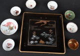 WWII IMPERIAL JAPANESE SAKE CUP LOT W/ TRAY WW2