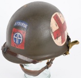 REPRO WWII 82nd AIRBORNE MEDIC PAINTED M1C HELMET