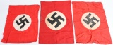 WWII NAZI NSDAP GERMAN LOT OF 3 NAZI FLAGS WW2