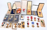 US MILITARY LOT OF 25 SERVICE MEDALS MOSTLY CASED