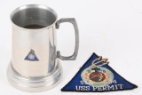 1950's USS PREMIT SSN-594 PATCH & BEER MUG