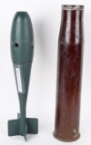 ARTILLERY SHELL CASING + PRACTICE BOMB