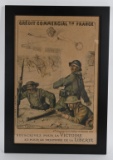 WWI FRENCH BATTLE POSTER W/ AMERICAN TROOPS WW1