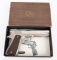 NEAR NEW BOXED COLT NICKEL PRE 70 MODEL 1911-A1